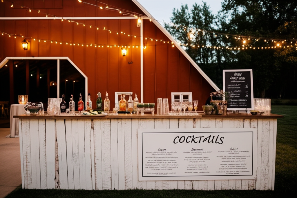 Farmhouse bar setup